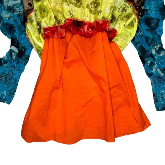 ALICE & OLIVIA ROWAN TIERED MULTI COLOR BABY-DOLL DRESS. SZ: XS - Picture 5 of 12